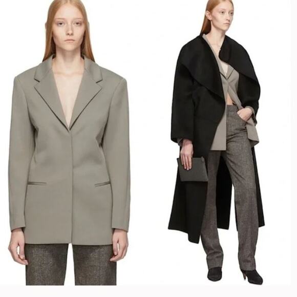 Toteme Jackets & Blazers - Toteme Cavo Viscose Stretch Button Front Blazer Neutral Gray  Sz S